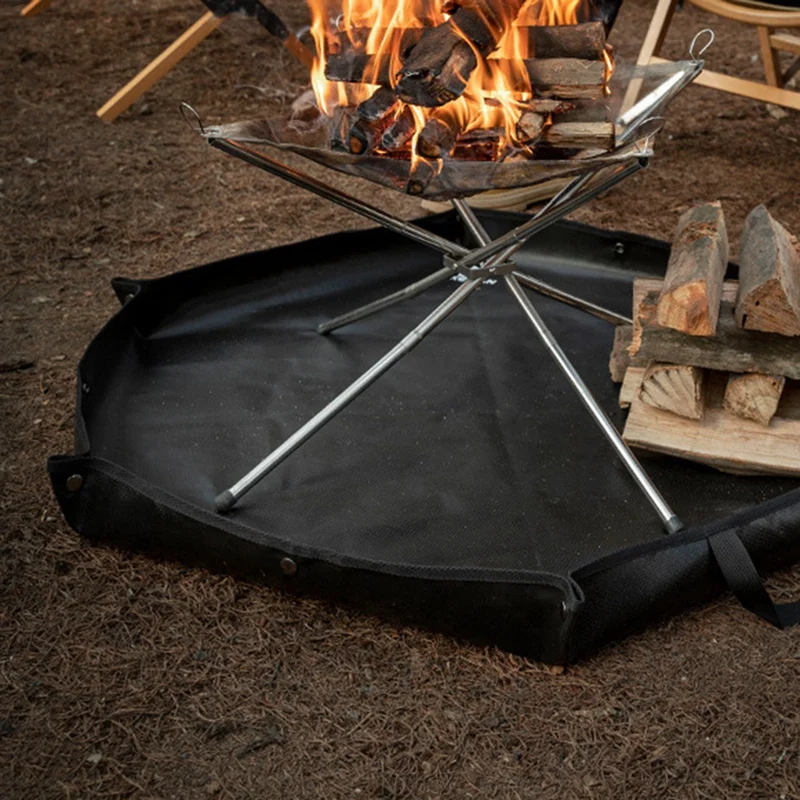 Foldable Fireproof Mat Flame Retardant Heat Resistant Pad Hexagonal Fire Pit Ember Mat For Outdoor Camping Picnic