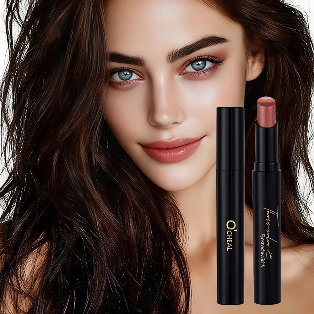 Three-color eyeshadow stick Stick Colorful Shimmer Brown High Waterproof Cream Eyes Shadow Pencil Long Lasting Makeup Cosmetic
