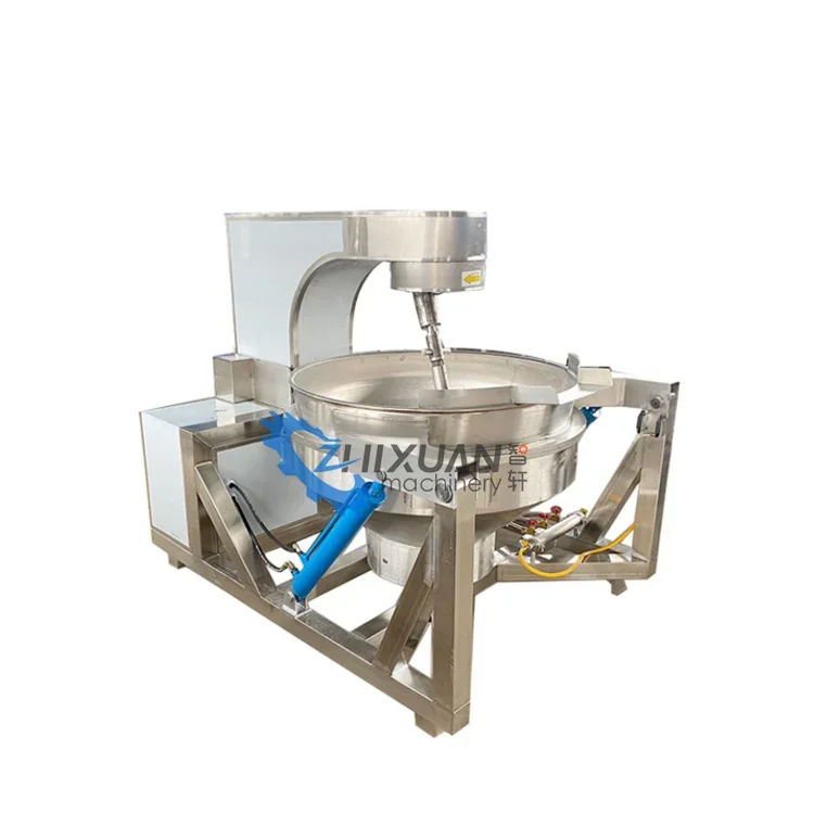 Double layer steam heating jacketed pot jacketed kettle with agitator