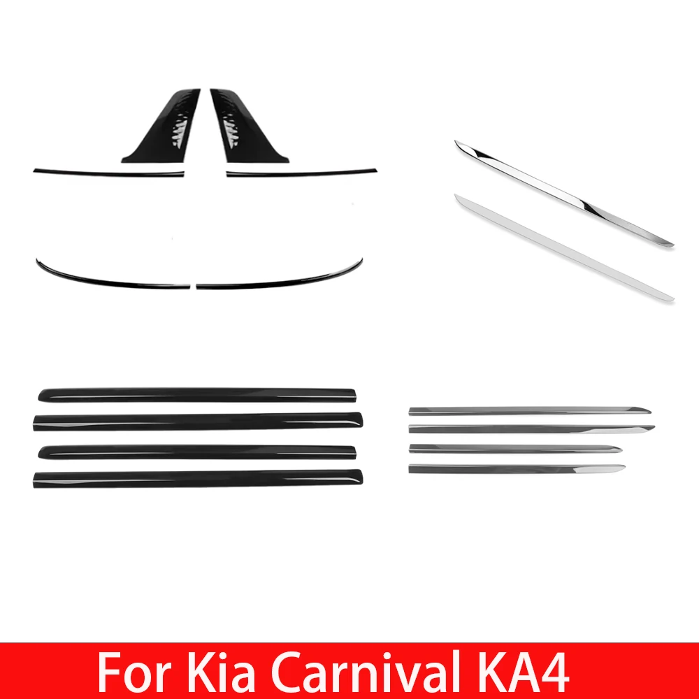 

Exterior Accessories For Kia Carnival KA4 2022-2026 Glossy Black Car Window Trim Car Body D Pillar Covers Car Decor Accessories
