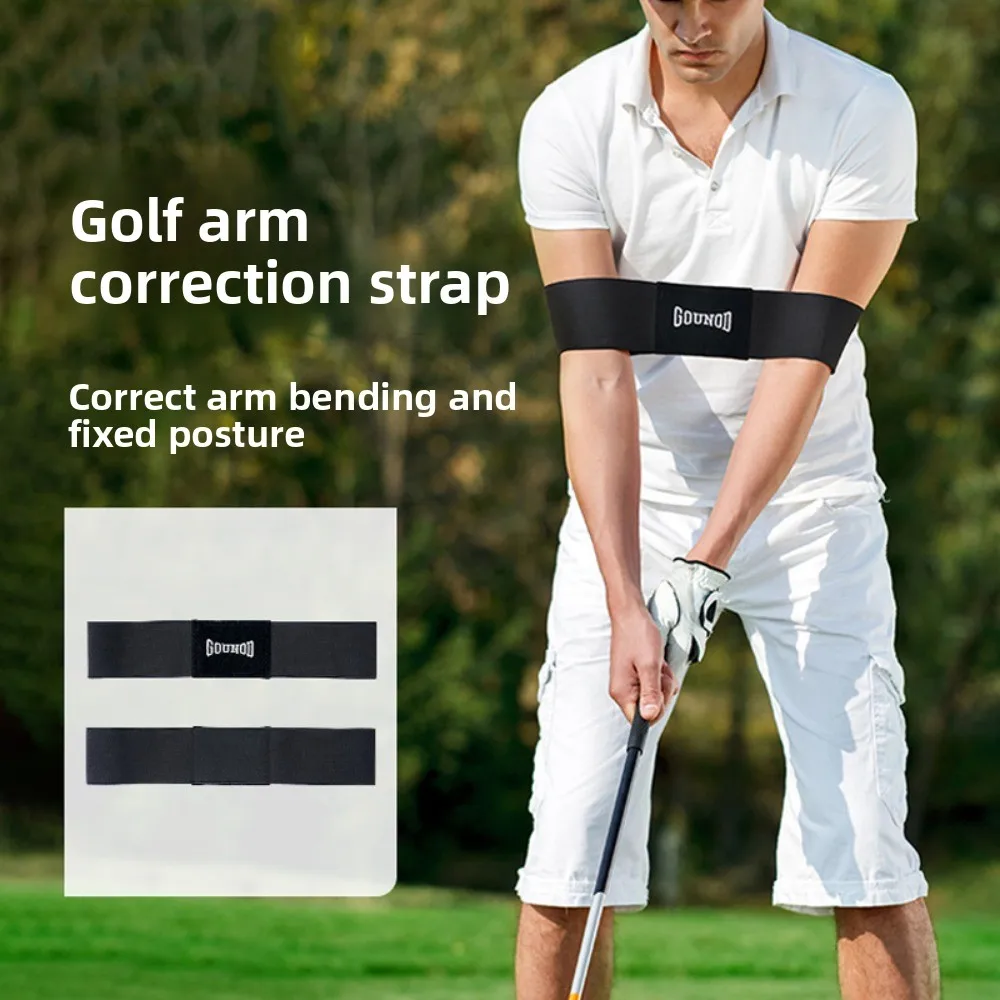 

Posture Correction Golf Swing Trainer Connected Arms Black Golf Training Aids Professional Elastic Strap Golf Posture Corrector