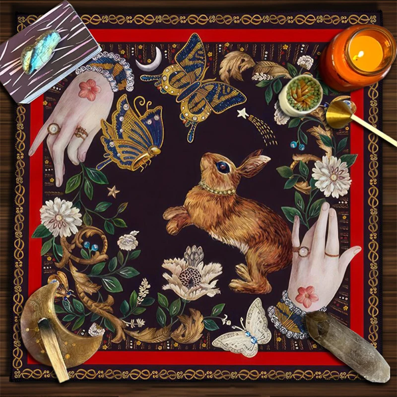 VIKAMA Tree of Life Serpent Zodiac Wheel Tarot Altar Cloth Divination Mat Spiritual Witchcraft Astrology Decor