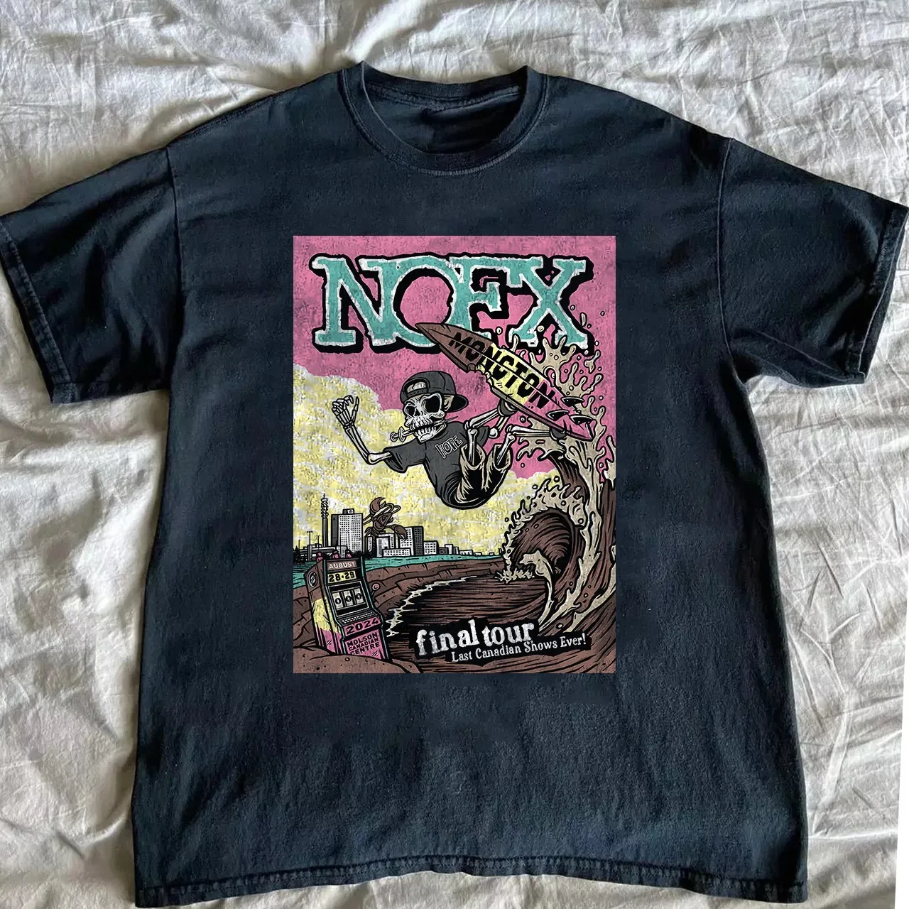 NOFX Moncton 2024 Últimas shows canadense de todos os tempos Camiseta preta unissex tamanho S-5XL