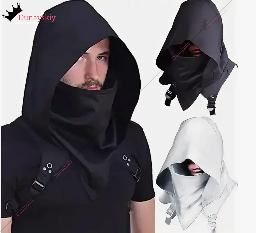 

Киберпанк косплей плащ с капюшоном накидка капюшон костюмы шляпа убийцы воин наряд и повседневная одежда маскировочные костюмы для ролевых игр на Хэллоуин