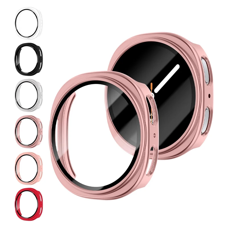 Hülle für Samsung Galaxy Watch 8 Displayschutzfolie 44 mm 40 mm gehärtetes Glas + PC-Stoßfänger Gesamtabdeckung Galaxy Watch 8 Zubehör