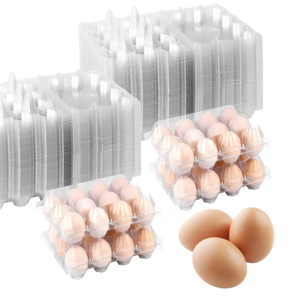 Eco-friendly Egg Holder Reusable Plastic Egg Cartons for Home Ranch Market Display Bulk Pack of 50 Durable Egg Holder for Farm