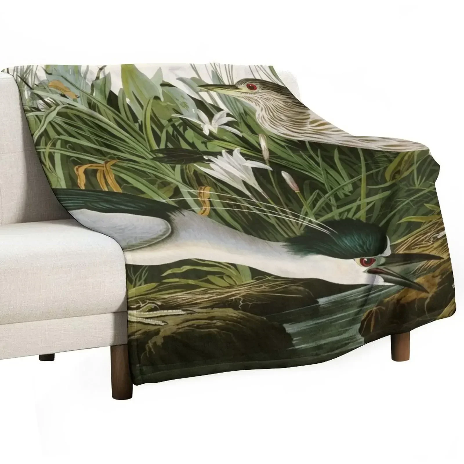 

Night Heron - John James Audubon Birds of America Throw Blanket Stylish Couch Blanket for Home Living Room