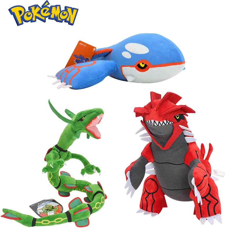 10 Styles Legendary Pokémon Genuine Shiny Groudon Kyogre Rayquaza‌ Pikachu Anime Plush Toy Soft Stuffed Kawaii Doll Gift for Kid