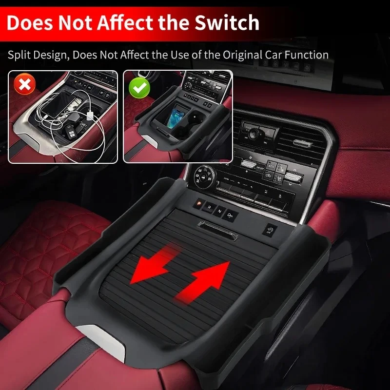 For 2020 2023 2025 2026 Nissan Patrol Y62 Y63 Center Console Silicone Cover Anti-Scratch Protective Case for Cup Holder Armrest view 4