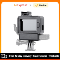 Vlog Case Action Camera Housing Shell Vlogging Cage Frame w/ Cold Shoe Mount for GoPro Hero 7 6 5 for External Microphone