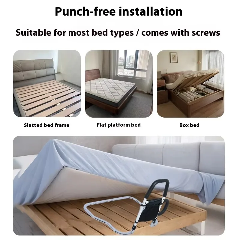 Bedside Handrail for Elderly Safety Stand-Up Aid - close-up view