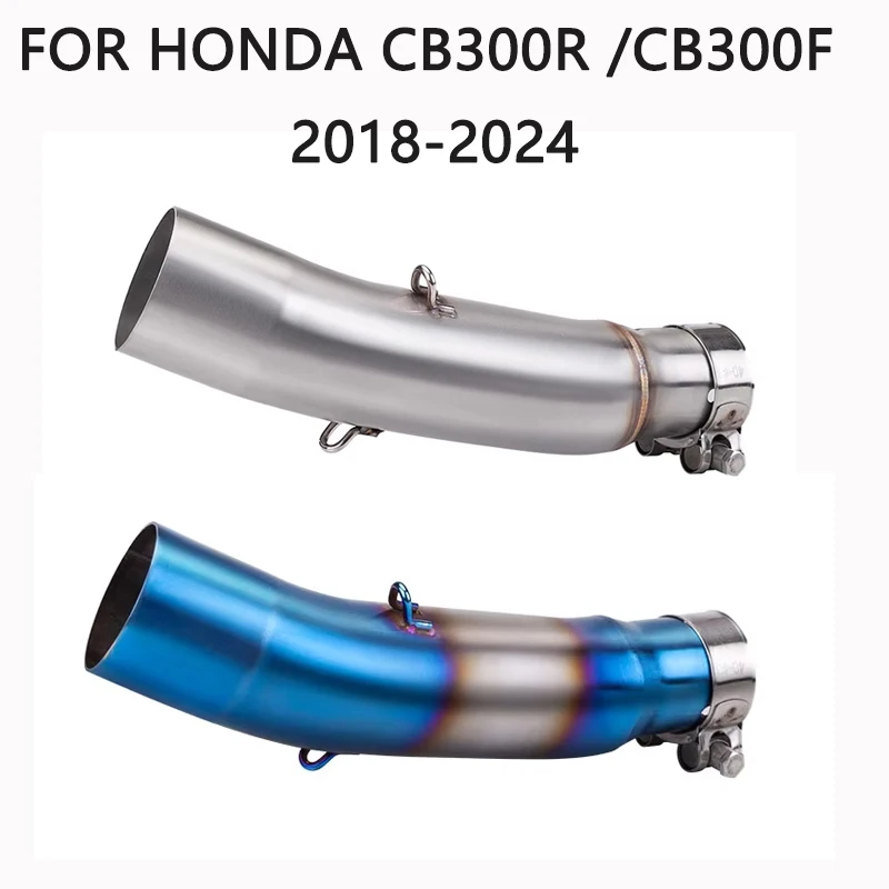 Motorrad-Auspuffanlage Verbindungsrohr Edelstahl Mittelrohr 51mm für HONDA CB300R CBR300 CB300F 2018-2024