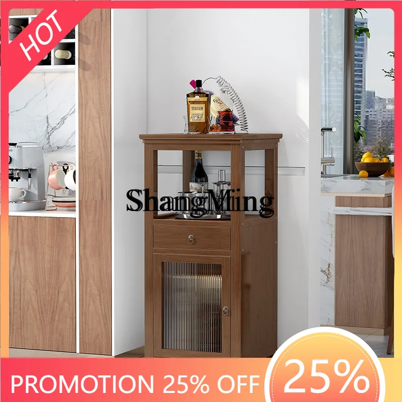 

SM Kitchen Storage Household Wine Cabinet Living Room Locker Modern Simple Solid Wood Floor Cabinet