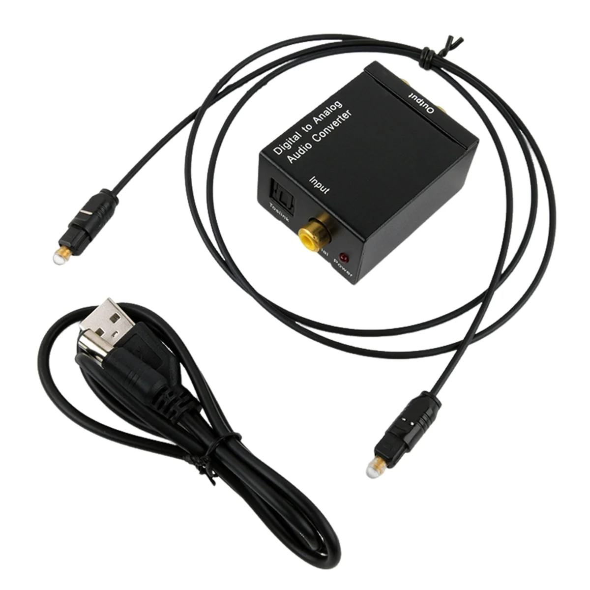 Digital to Analog Coax Coaxial Optical Cable Toslink RCA Stereo Audio Adapter + 3.5mm Audio