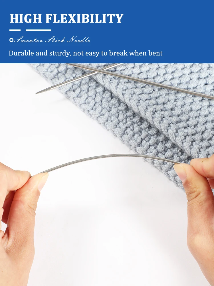 5PCS 15CM Edelstahl Stricken Nadeln Set Doppel Spitzen Gerade Stricken Nadeln Für Stricken Pullover Schal Werkzeuge 1,5-5mm – Detail 8