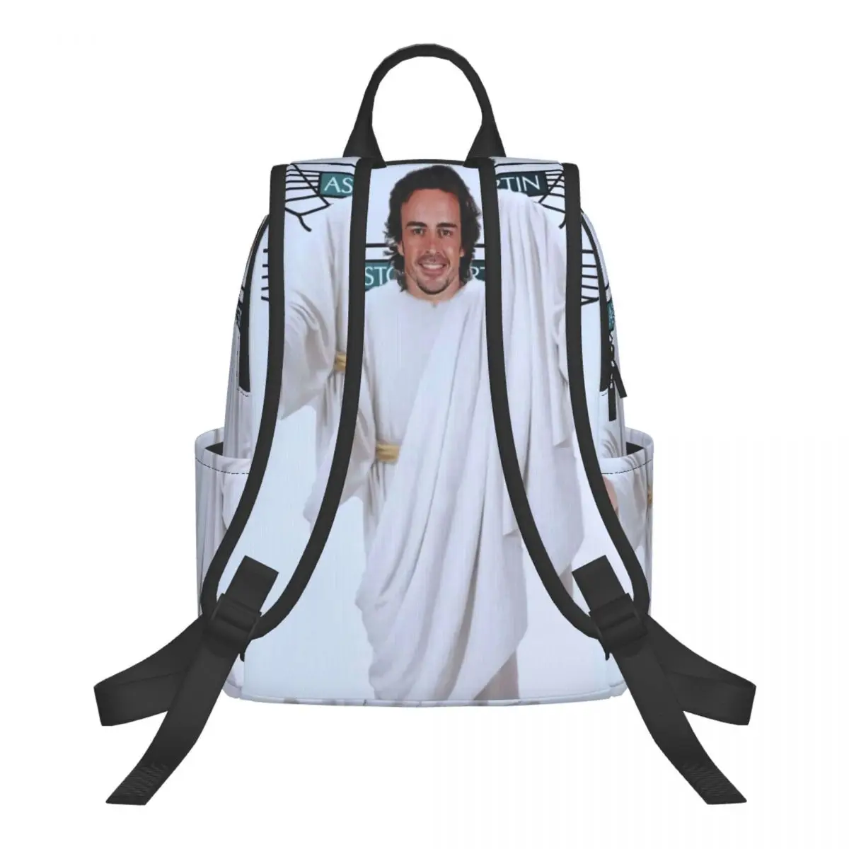 Fernando Alonso Jesus Student Backpack School Bag Hiking Travel Daypack for Boys Girls Bookbag Shoulder Bags