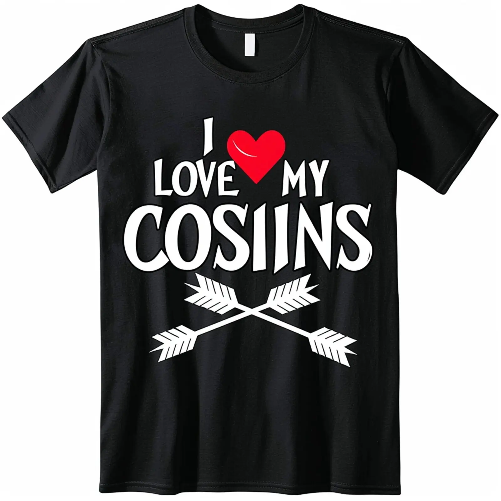 

Black TShirt Bold 'I LOVE MY COUSINS' Design Superior quality unmatched style