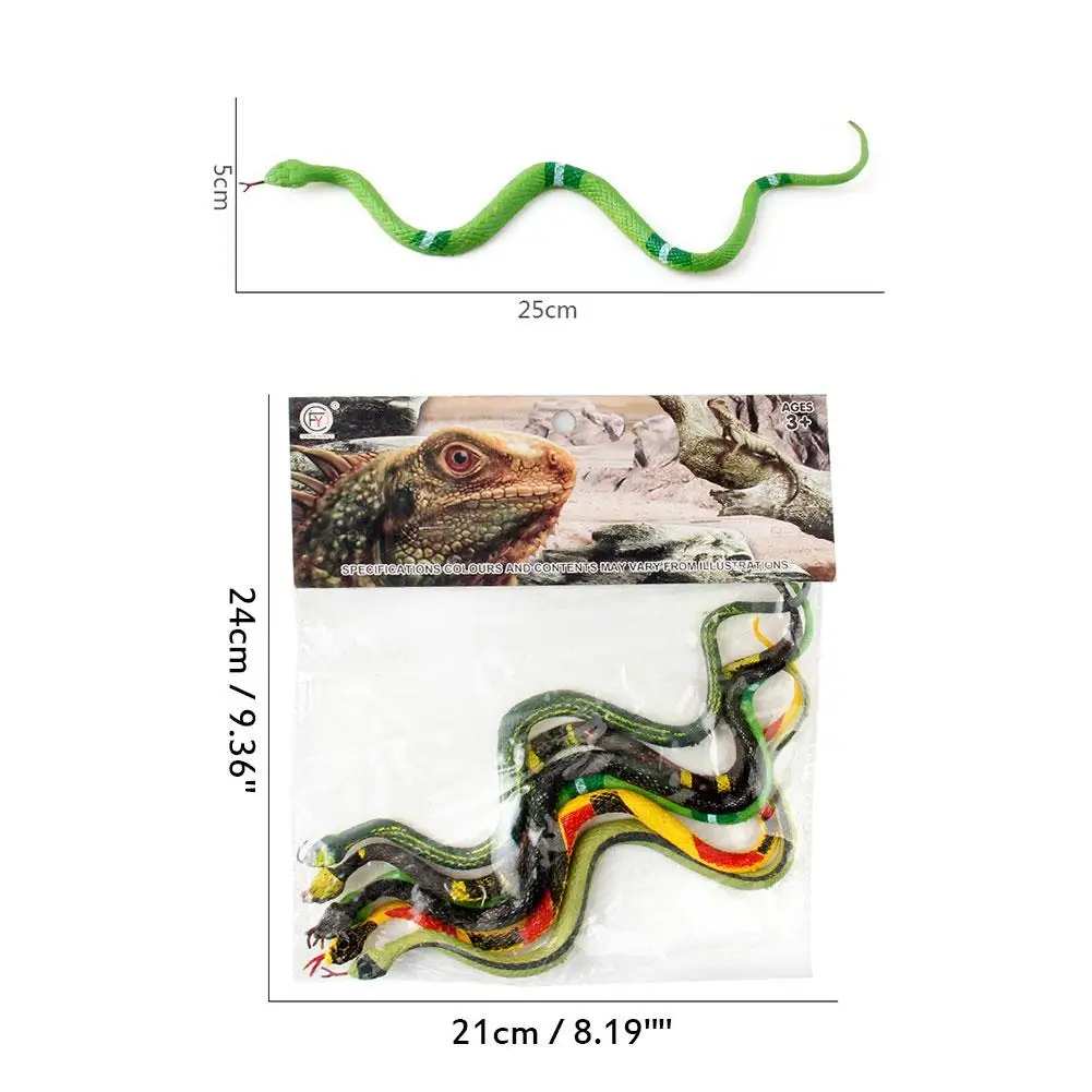 Modelo de serpiente de simulación realista para niños, serpiente de cascabel de animales del bosque para gatear, utilería de broma para niños, colección de arte, 6 piezas por juego