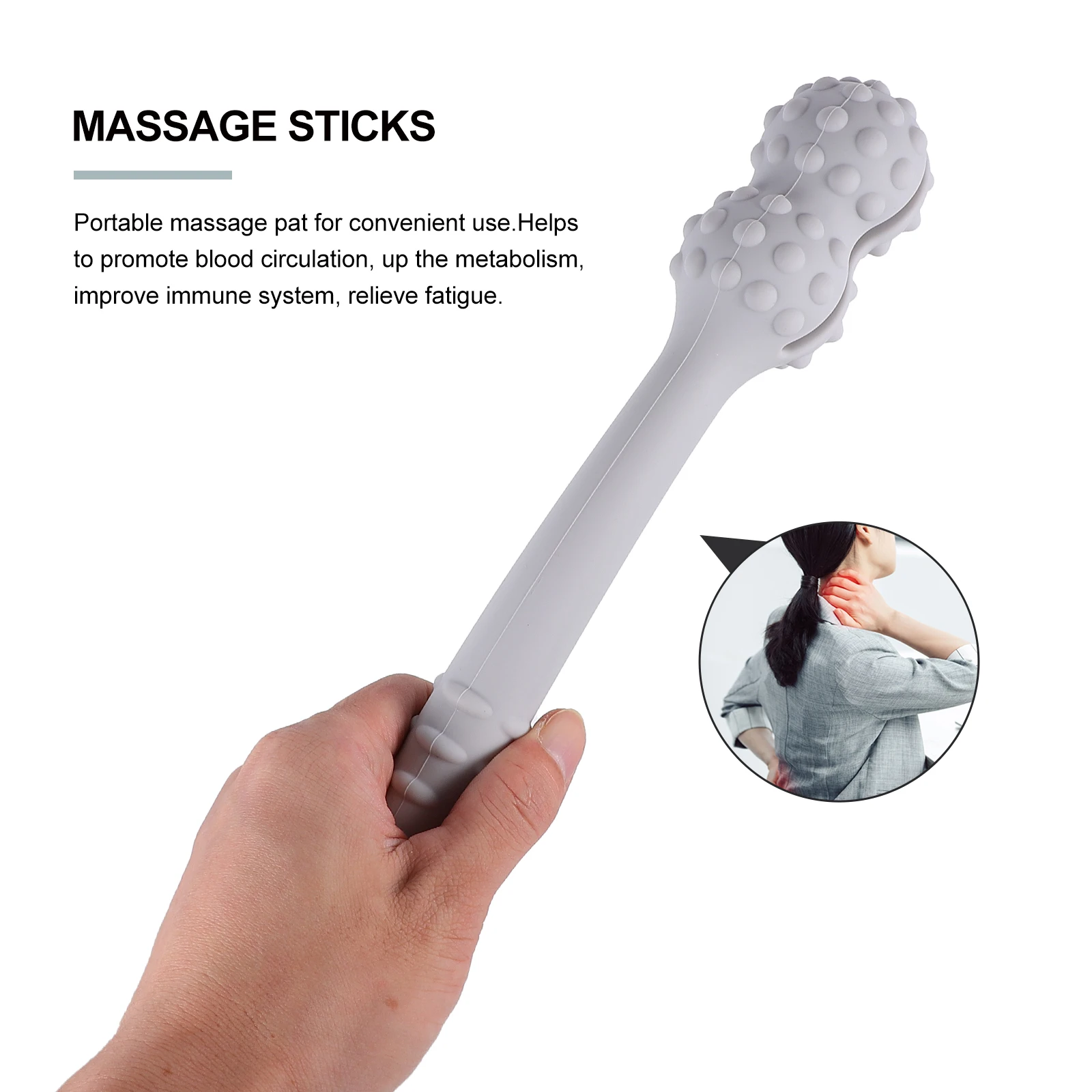 

Massage Hammer Stick Portable Body Knock Therapy Tool Blood Circulation Boost Fatigue Relief for Hips Legs Head Neck Waist