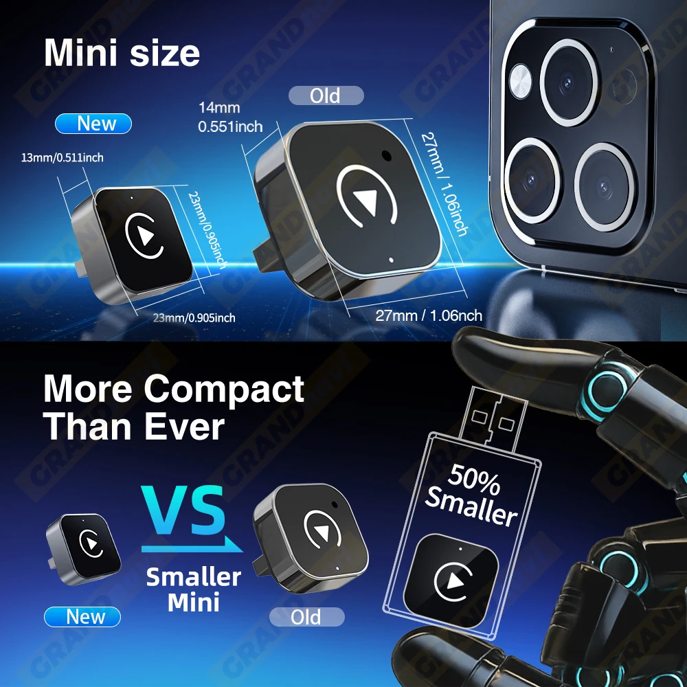 2IN1 اللاسلكية CarPlay أندرويد السيارات دونغل محول الذكية صندوق صغير USB التوصيل اللعب لشركة فولكس فاجن تويوتا نيسان هوندا فورد بنز كيا أودي