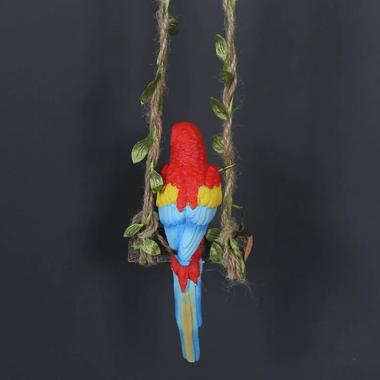 Hanging Parrot Statue, Resin Parrot Ornament, Hanging Parrot Sculpture, Parrot Figurine for Indoor Outdoor Pond Home