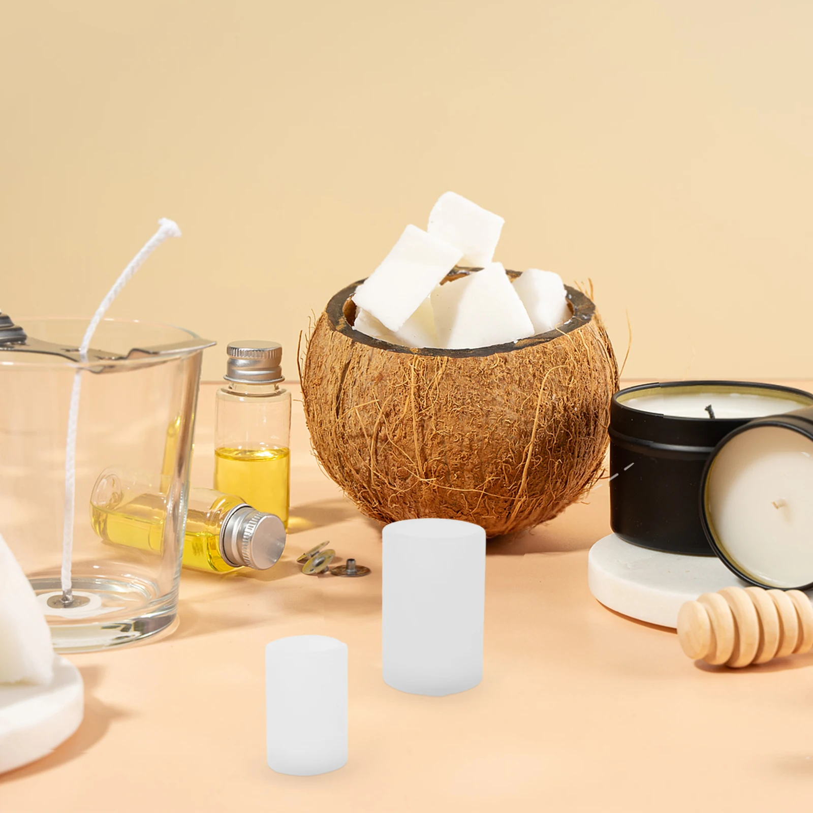 

4 Pcs Mold Making Art Cylinder Silicone Craft Cake White Concrete for Makers Candy