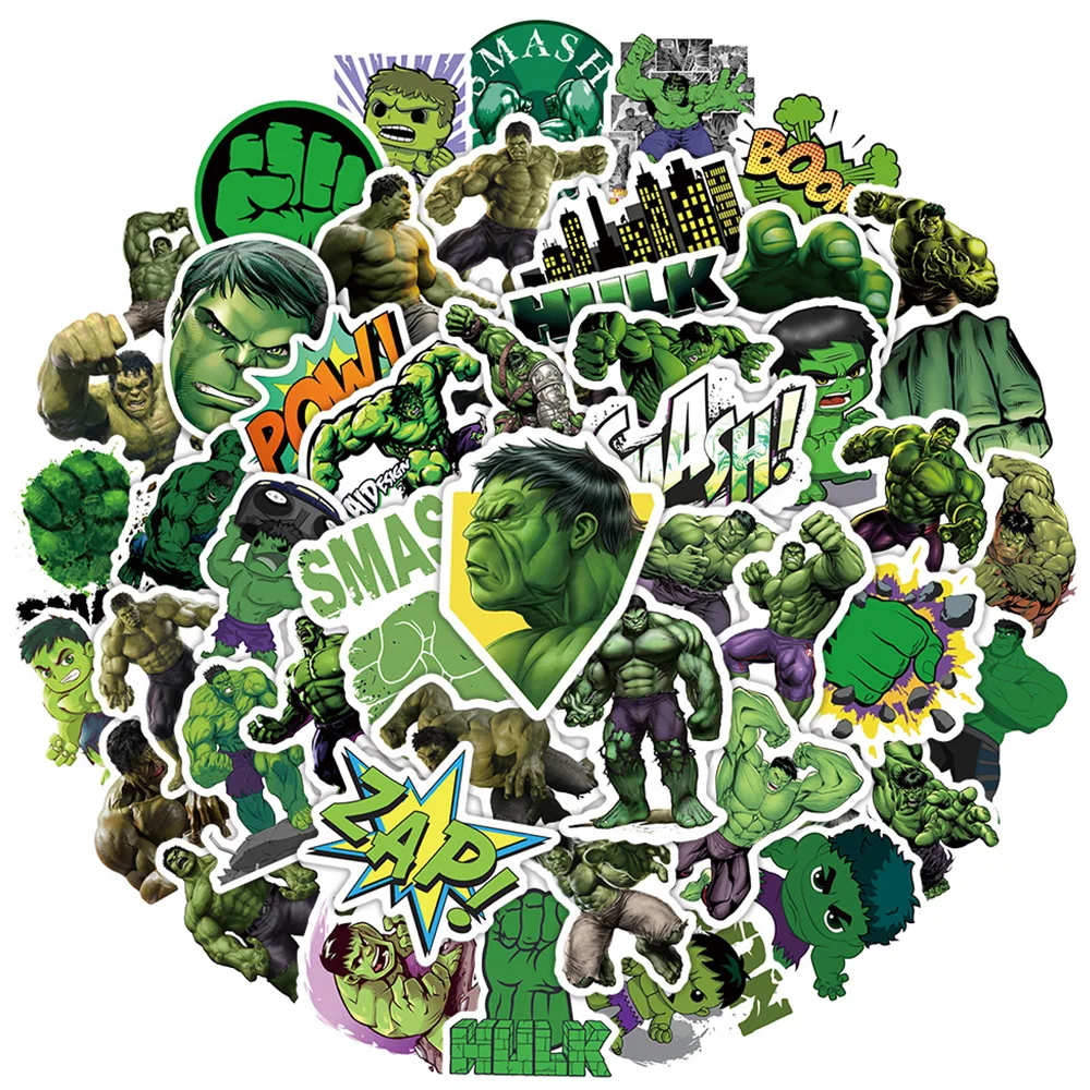 10/30/50pcs Disney Movie The Hulk Stickers Cool Super Hero Cartoon Sticker Phone Laptop Luggage Fun Graffiti Decals for Kids Toy