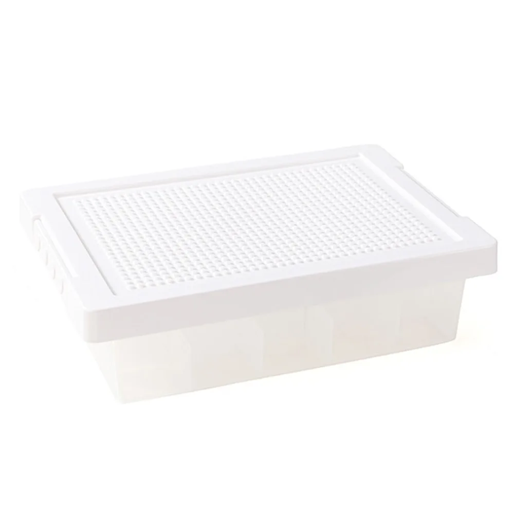 

2 Layers Building Blocks Storage Box Removable Cover Stackable Children's Toy Organizer Plastic Container Clear Particle Holder