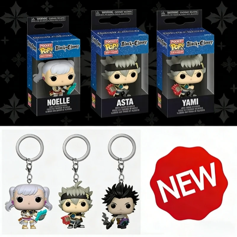 New Funko POP Pocket! Keychain Black Clover Yami Noelle Asta Action Figure Toy for Pendant Keychain Toys For Kids Gifts