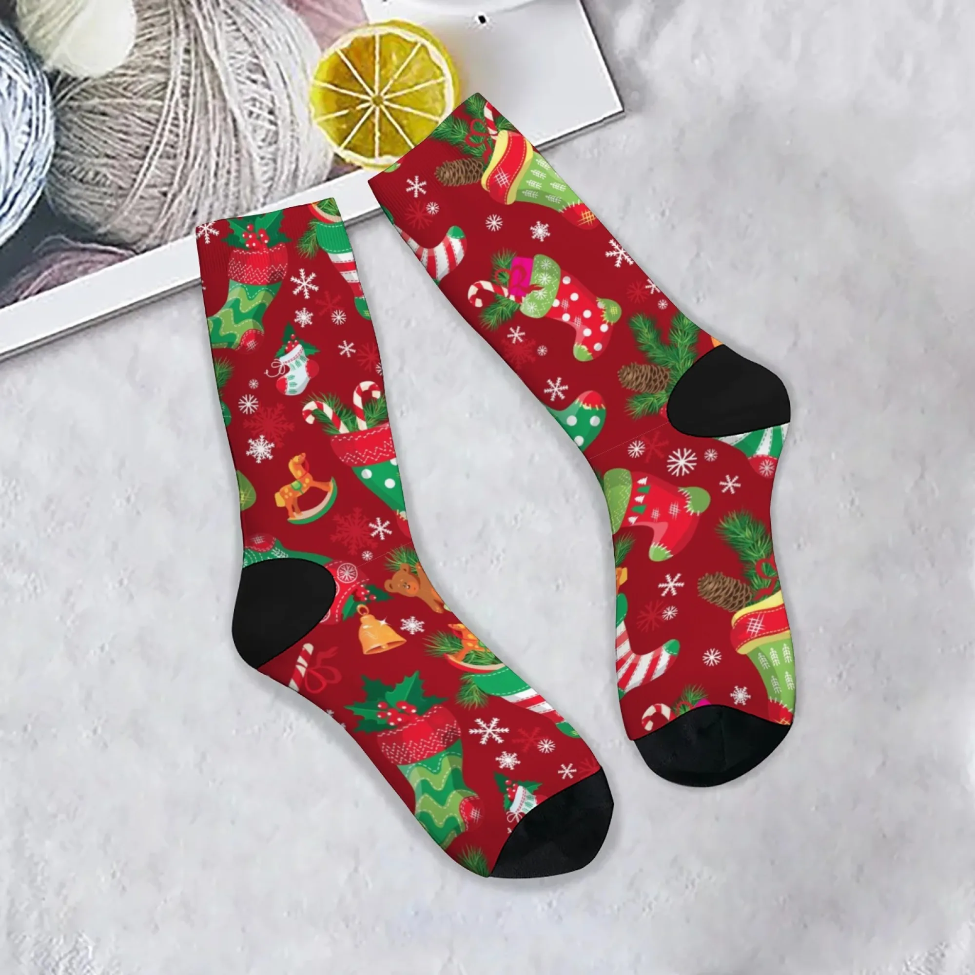 

Harajuku Retro Christmas Series Theme Casual Men's Socks Comfortable Breathable Non-slip Socks Novelty Street Hip-hop Crew Socks