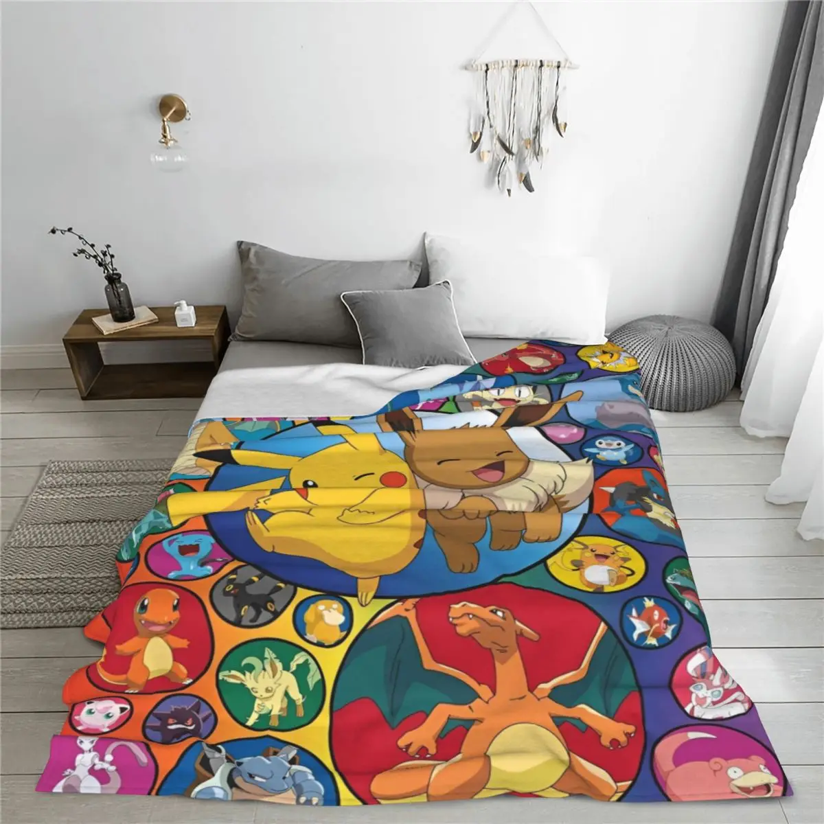 Pokemon Pikachu Anime Blanket Fleece Cute Cartoon Game Lightweight Throw Blankets for Bedding Couch Bedroom Quilt