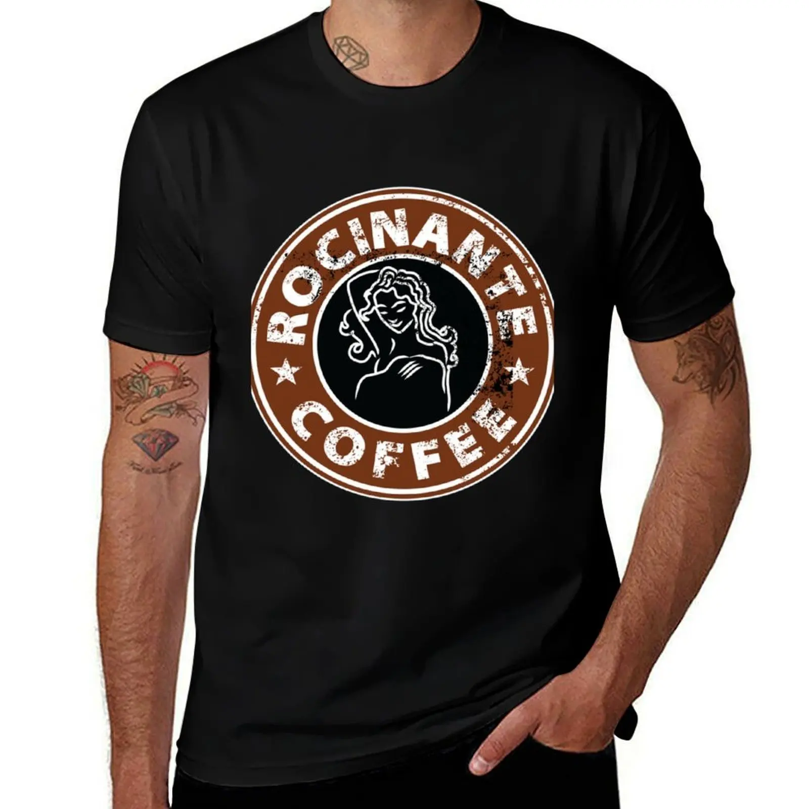 

Rocinante Coffee Badge T-Shirt man t shirt heavy cotton cotton t shirts high quality T-Shirt