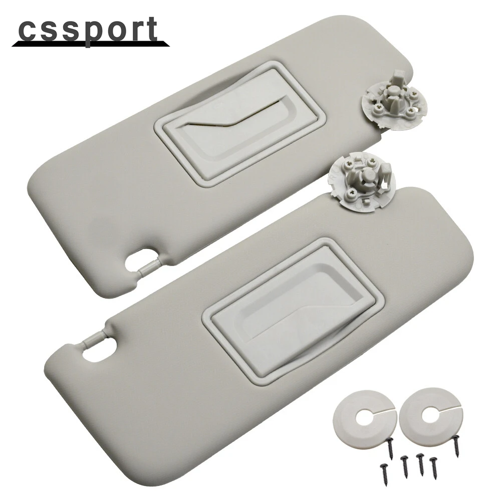 

Pair Gray Driver Passenger Side Sun Visor w/Mirror For Chevrolet Cruze 2017 2018