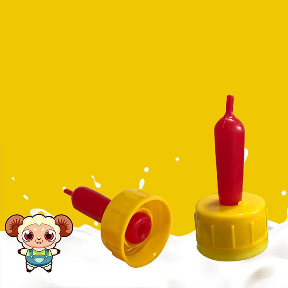 

10Pcs Silicone Sheep Teat Nipples for Orphaned Lambs Pups Calves - -Shaped Flutter Valve Bottle Feeders Compatible with