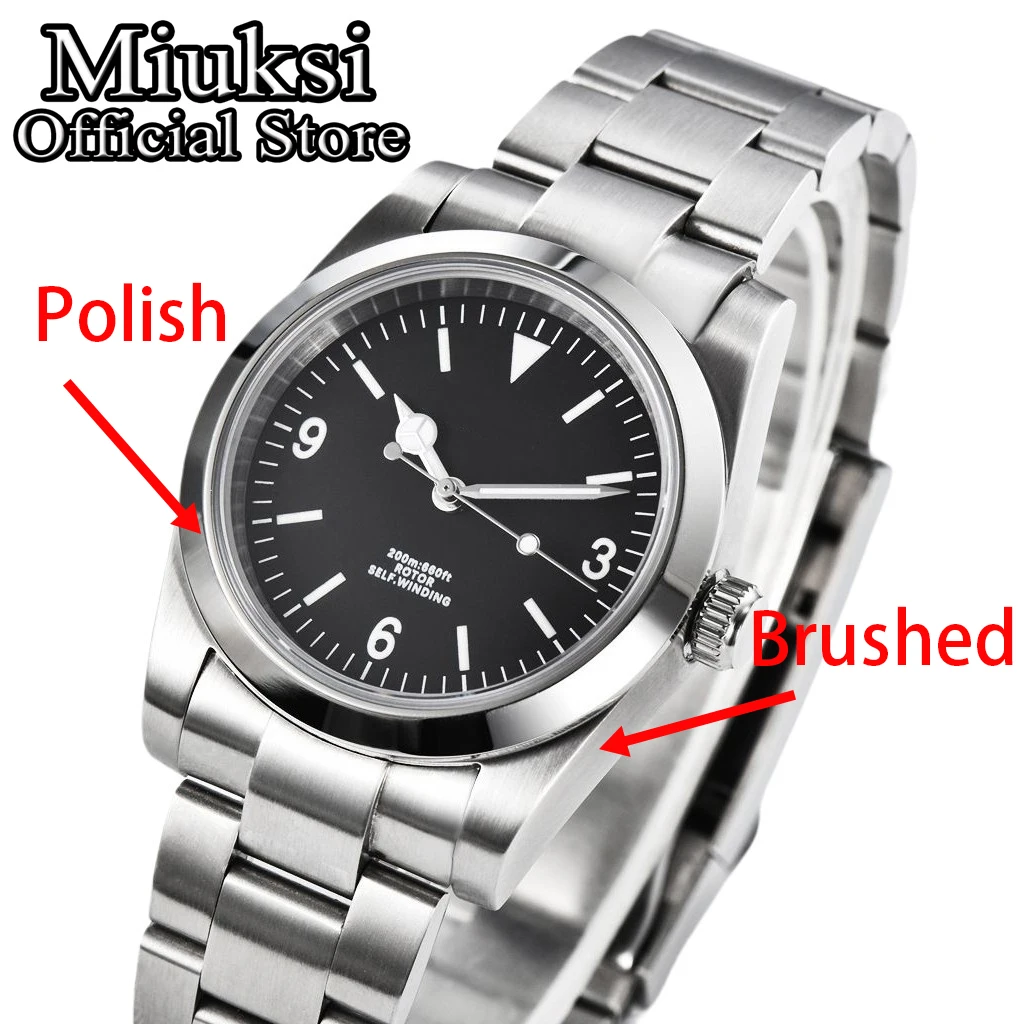 Miuksi Customized 36mm 39mm NH35 Mechanical Watch For Men Automatic Sapphire Stainless Steel Luxury Waterproof Wrist