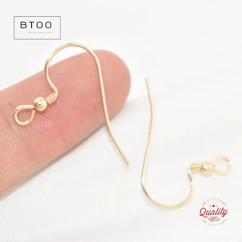 Wire with 2mm Bead 14K Gold Filled Ear for DIY Jewelry Making Handmade Earrings Accessories - view 4