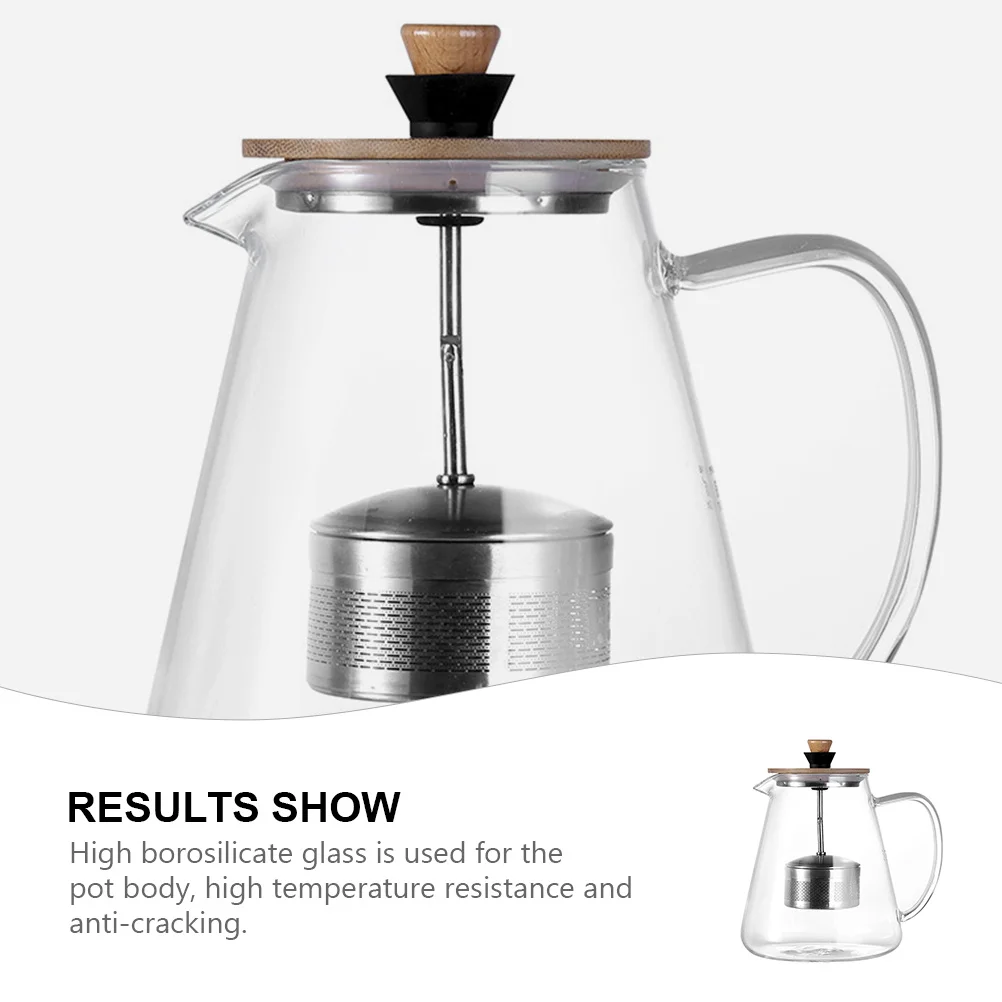 

1Pcs Glass Teapot Stainless Steel Infuser Heat Resistant Tea Kettle High Borosilicate Glass Smooth Spout Design Suitable Home