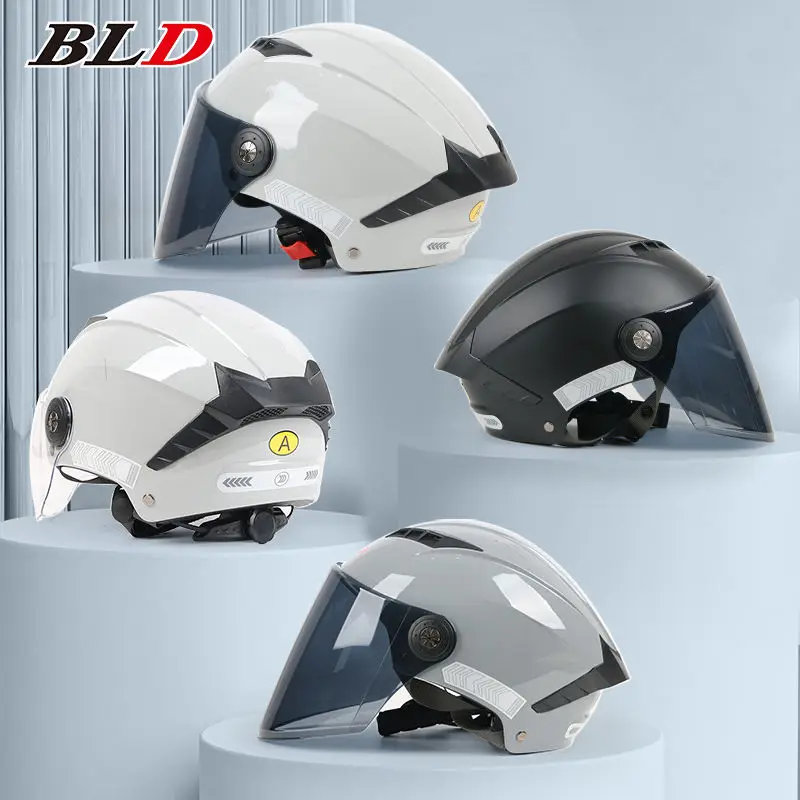 BLD Electric Vehicle Helmet Women's Summer Sunscreen Motorcycle Half Helmet Men's Four Seasons Safety Helmet casco moto