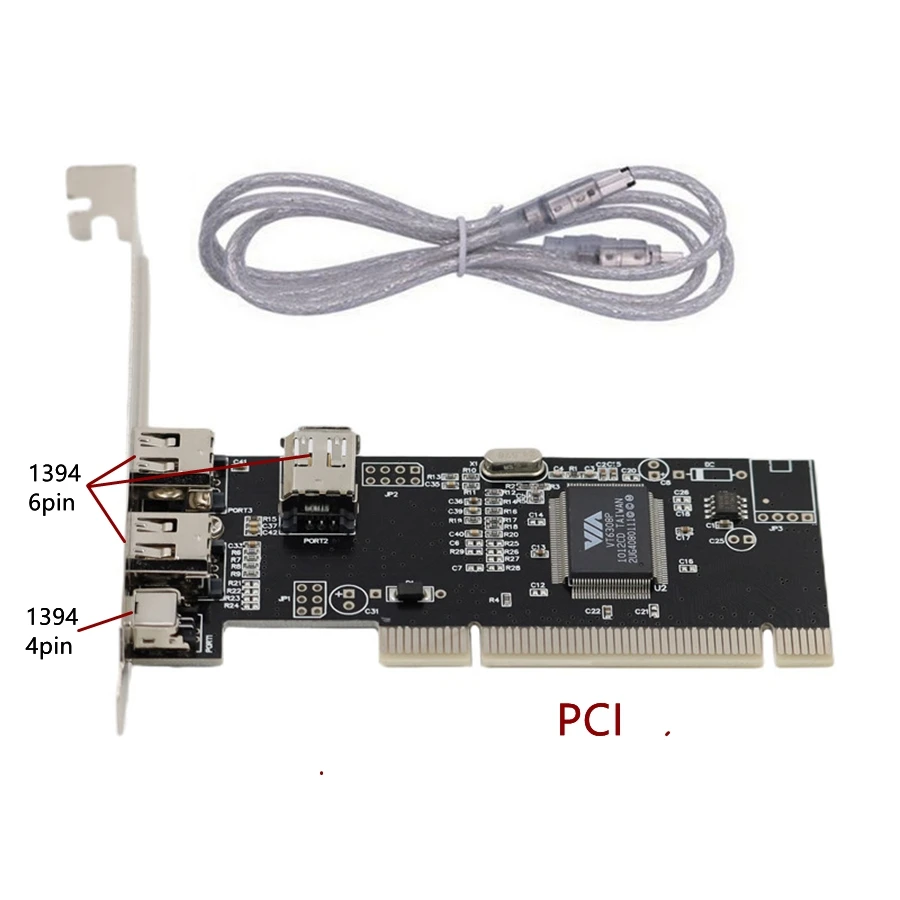 1394a controller card firewire controller card PCI-E PCI Express FireWire 1394a IEEE 1394 Controller Card with Firewire Cable