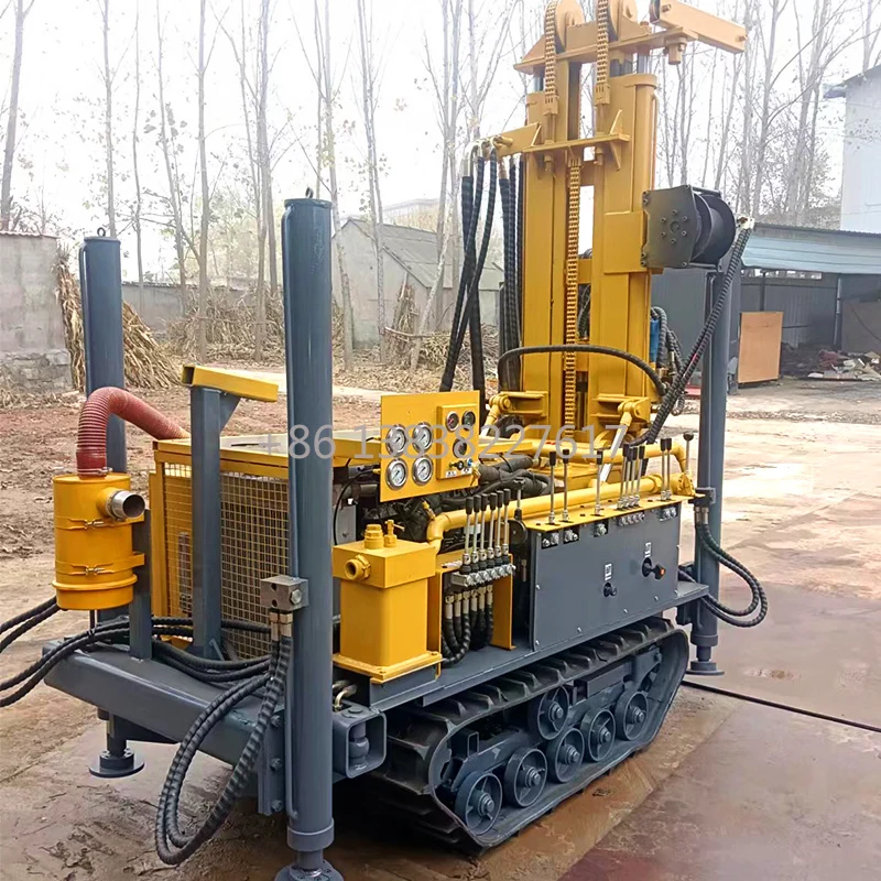 Tracked Drilling Rig with Engine and Pump, Bestselling 1000m Maximum Depth Water Well Drilling Rig