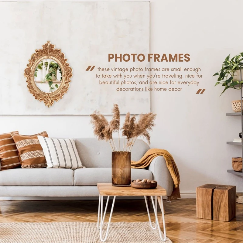 5 قطعة إطار الصورة الراتنج خمر الجدار الشنق إطار الصورة الجدول العلوي مجوهرات إطار العرض عطلة حفلة فندق ديكور