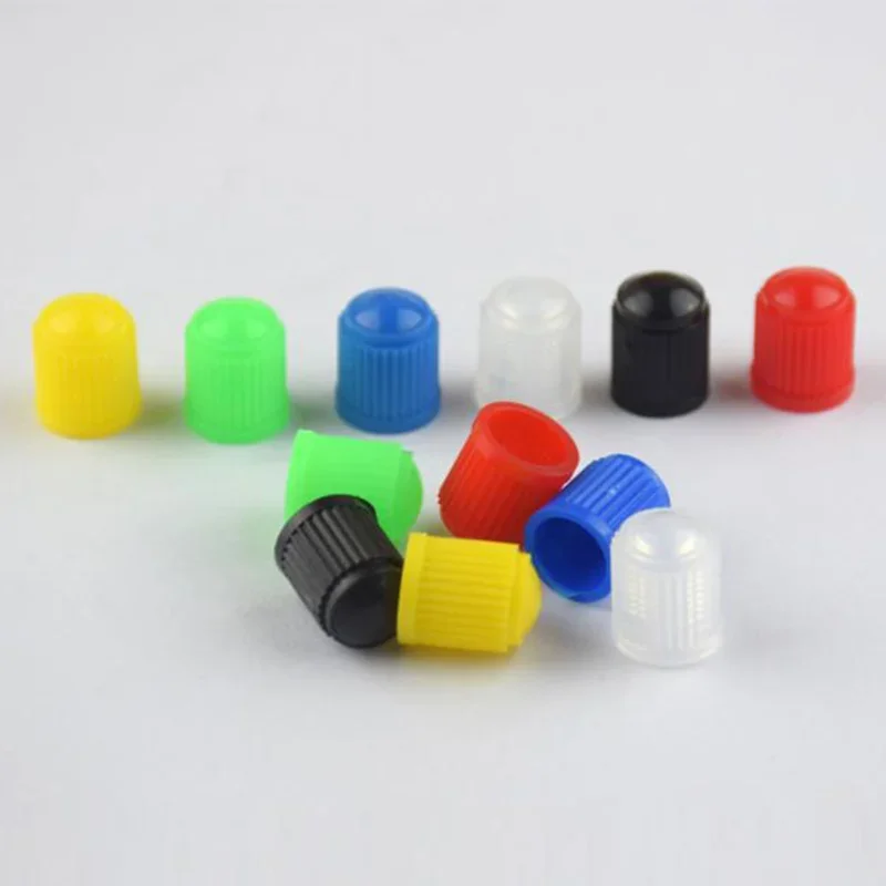 50Pcs Colorful Plastic Tubeless Tyre Dustproof Caps Car Tire Valve Rubber Ring Covers for Car Bicycle Trucks Tire Valve Caps