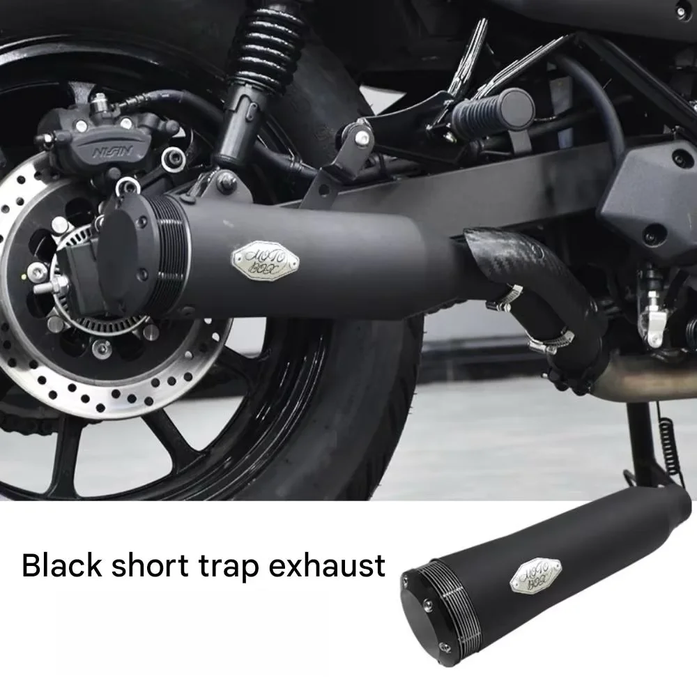 For  Eliminator 500 Modified Right Single Exit Muffler & Mid Pipe, Retro Deep Sound Exhaust Parts
