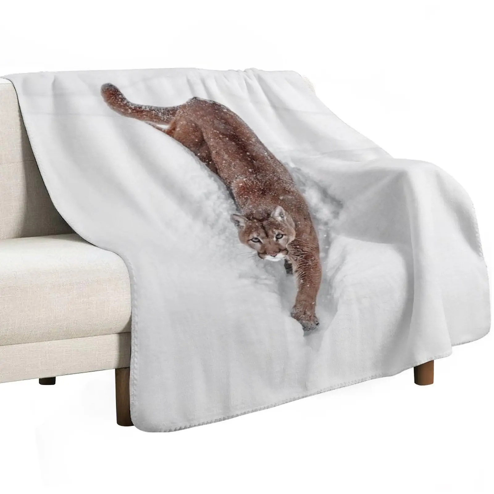 

Deep Snow Cougar Throw Blanket manga Hairy Camping Decorative Beds Blankets