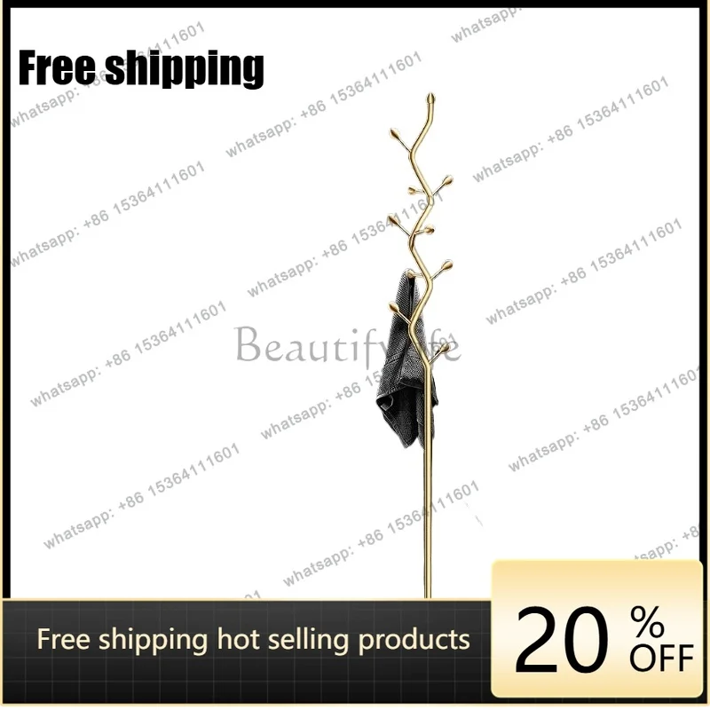 

LJY Vertical Aesthetic Clothes Rack Standing Gold Designer Bedroom Clothing Racks Nordic Luxury Percheros De Pared Home Furnitur