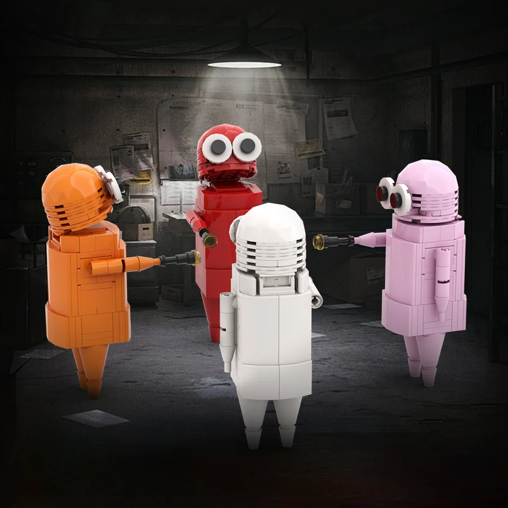 MOC เกมสยองขวัญ repo BrickHeadzs Building Blocks รุ่นทรงกระบอกคน ORANGE อิฐรถสาลี่ประกอบของเล่นเด็กของขวัญ