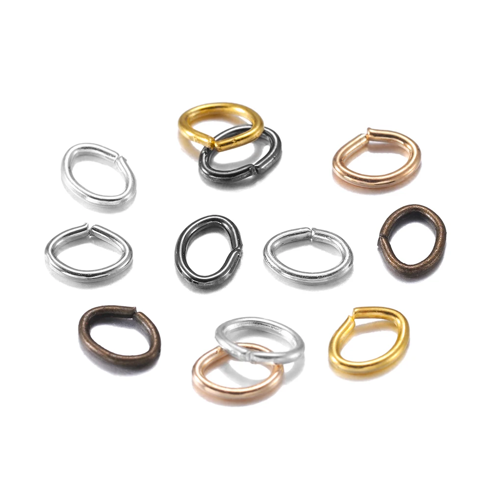 300pcs/lot 4 5 6 7mm Oval Jump Rings Split Rings Connectors for Diy Jewelry Findings Making Accessories Wholesale