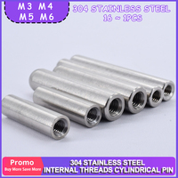 304 Stainless Steel Internal Threads Cylindrical Pin Internal Tooth Positioning Hole Cylinder GB120 Fixed Shaft Pins M3 M4 M5 M6