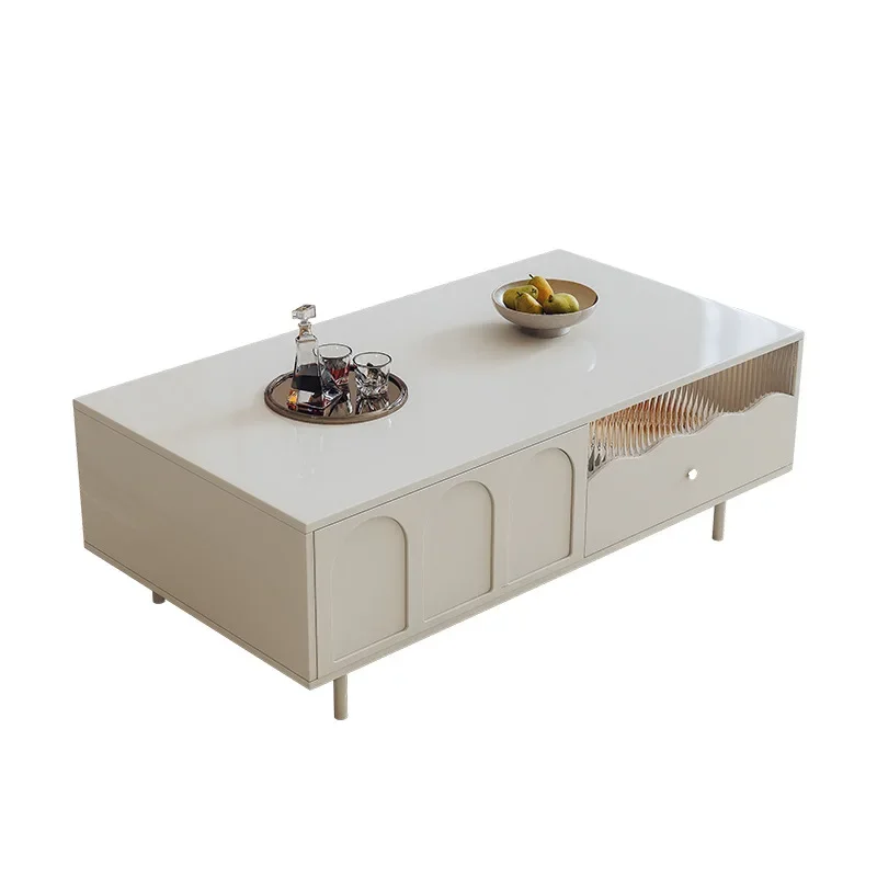 

French style, cream coffee table, TV cabinet 2023 new model, combination, small apartment