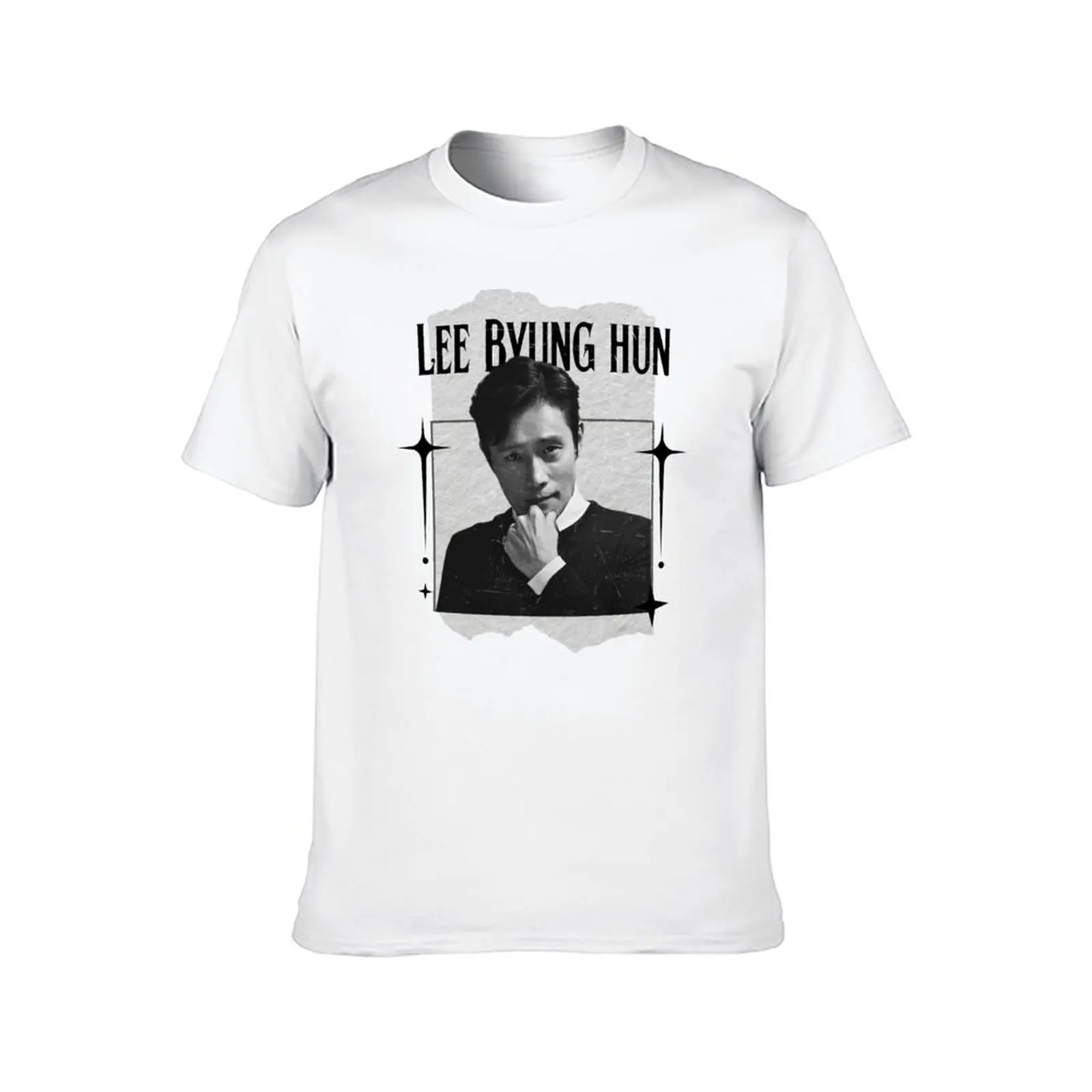 Lee Byung-hun Korean Actor Preppy Black And White Scrapbook Collage Design T-Shirt mens graphic t shirts T-Shirt